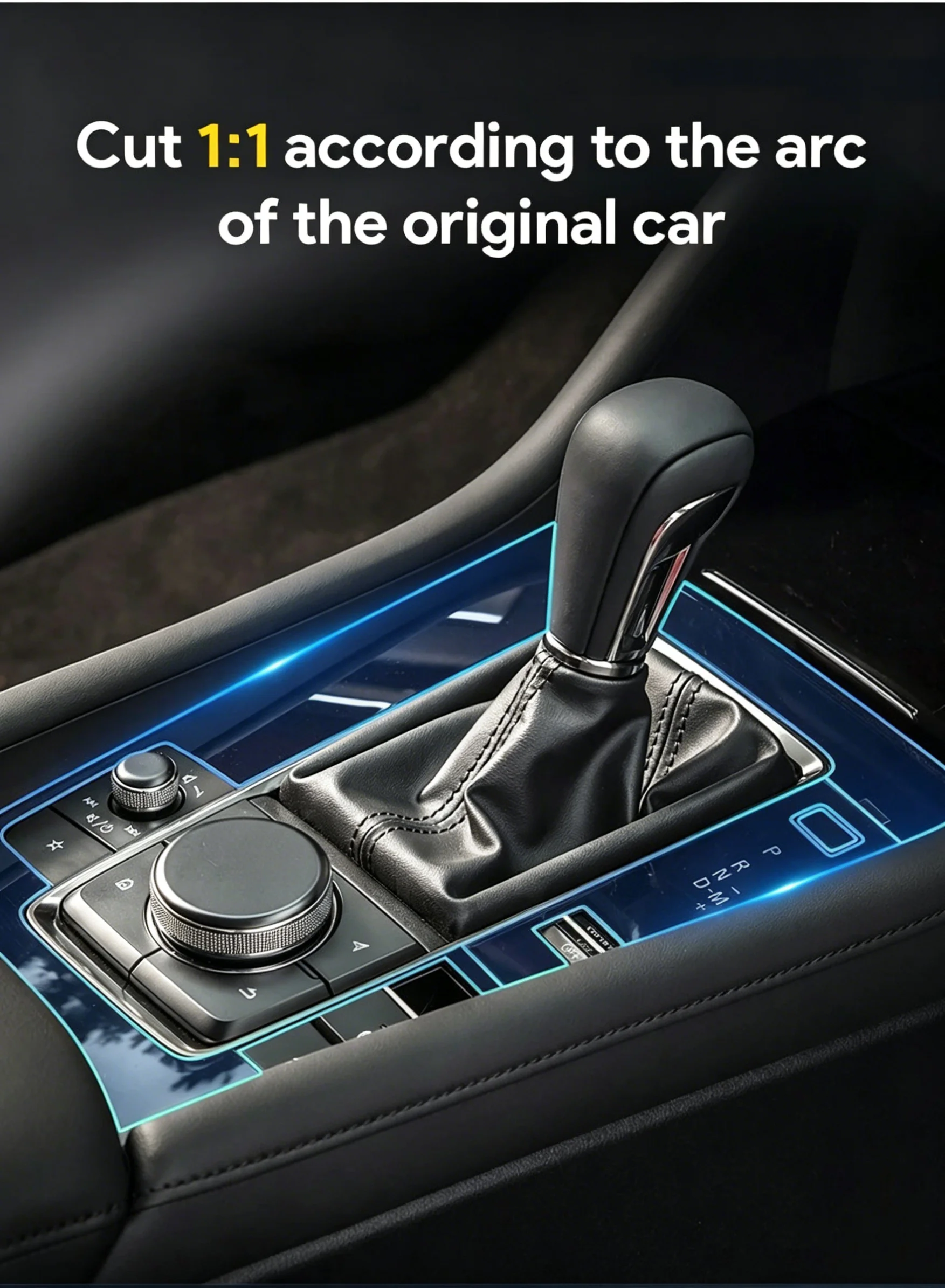 TPU-Schutzfolie für Mazda 3 Axela 2019–2024, Innenraumfolie, transparente TPU-Mittelkonsole, PPF-Schutzfolie, kratzfest – Detail 2
