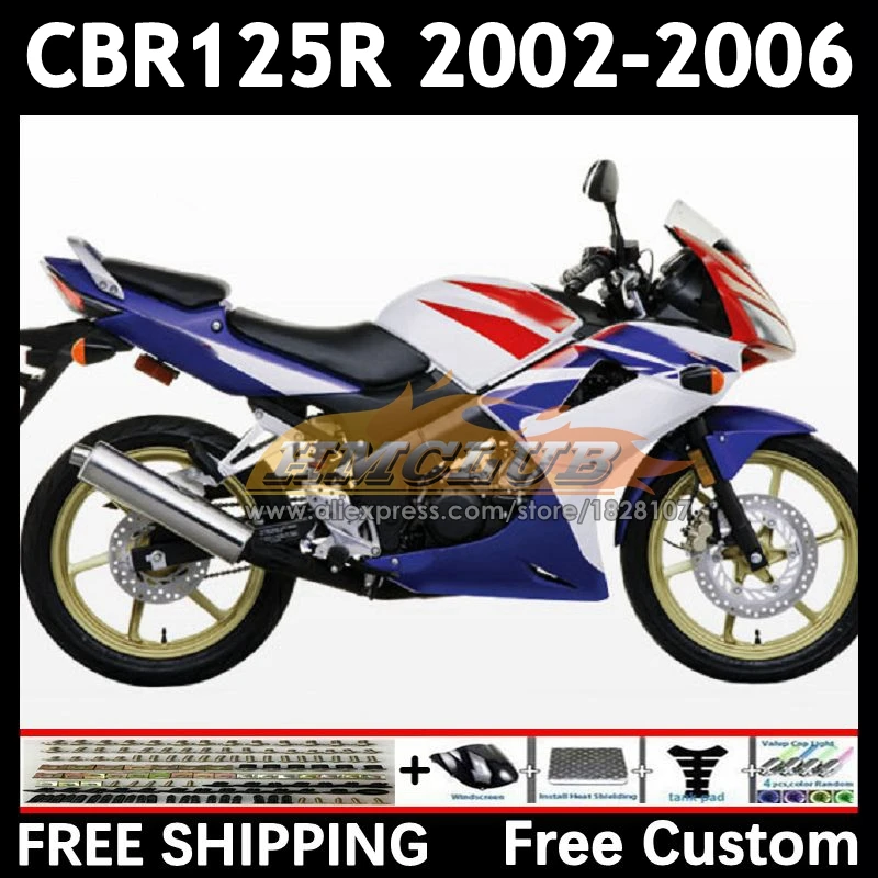 +Tank For HONDA CBR-125R white blue CBR125RR CBR 125 125R 91No.60 CBR125R 02 03 04 05 06 125CC 2002 2003 2004 2005 2006 Fairing