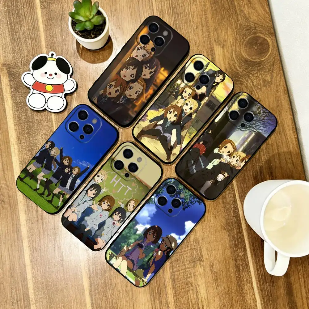 K-ON Phone Case For iPhone 17,16,15,14,13,12,11 Plus,Pro Max,XS,Soft Silicone Black Cover