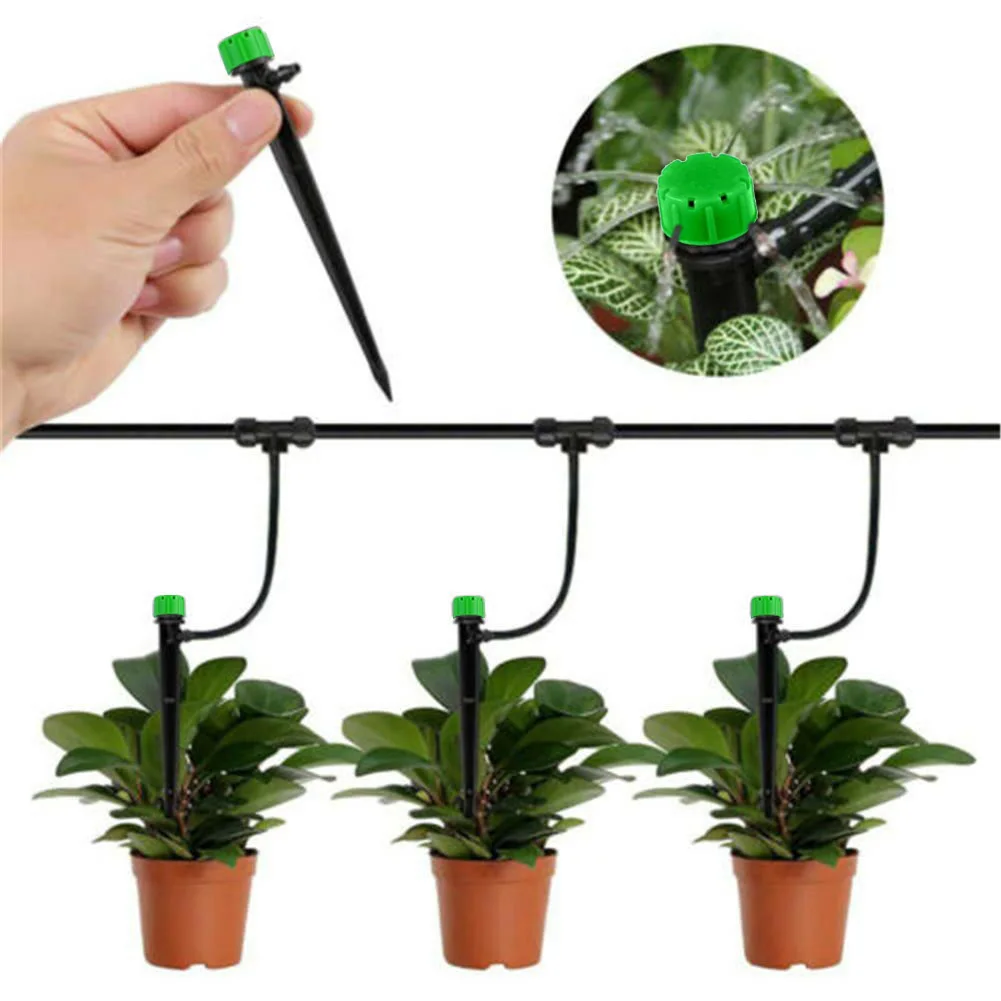 50Pcs Adjustable Drip Irrigation Spiked Dripper Gardening Sprinkler Staked Emitters Garden Greenhouse Watering Device