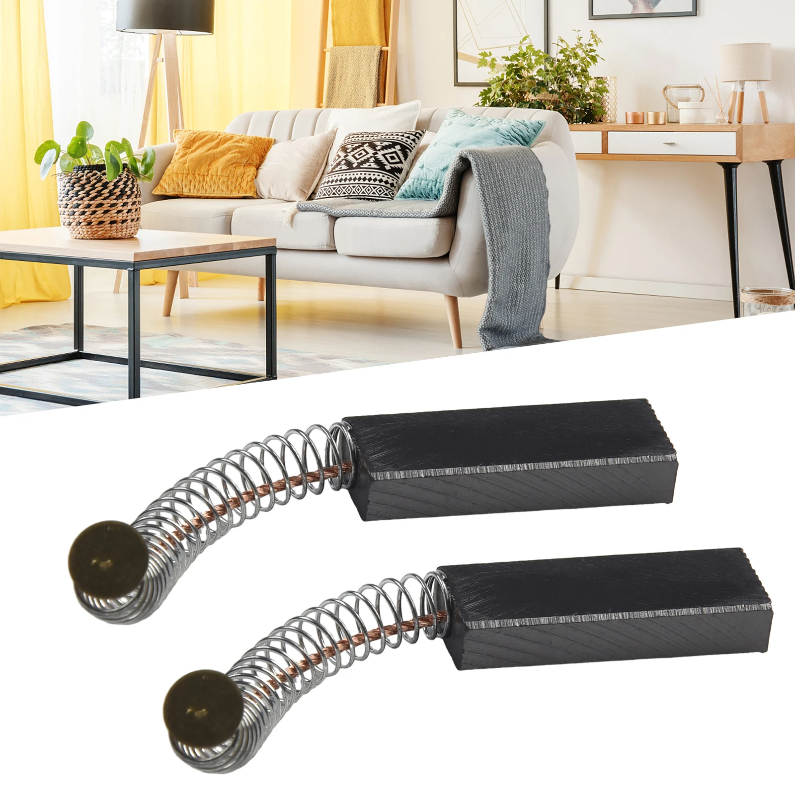 Replacement Carbon Brushes Compatible with Washing Machine Motor Commutator 30mm x 11mm x 6mm Sliding Contact Parts