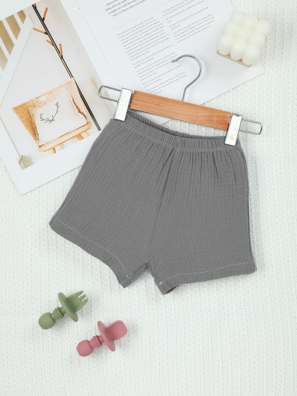 

Летние повседневные шорты для малышей, удобные хлопковые шорты для мальчиков, дышащие свободные шорты (темно-серый)