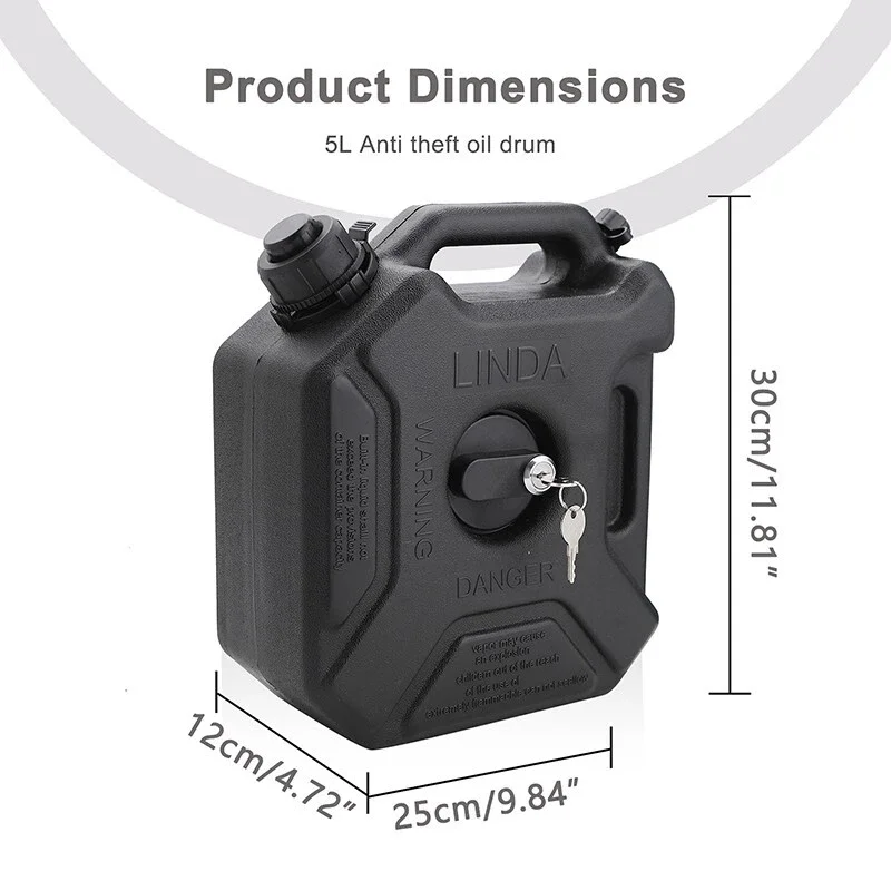 Gas cans Black/Red 3L/5L /10L  Gas Tank in Polyethylene(HDPE) Corrosion resistant, convenient, anti-theft