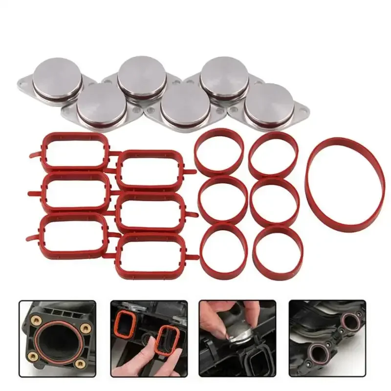 

6X32MM Bungs for BMW Diesel Swirl Blanks Flaps Repair Delete Kit with air Intake Manifold Gaskets M57 530D 330D 335D X5 X6 Part