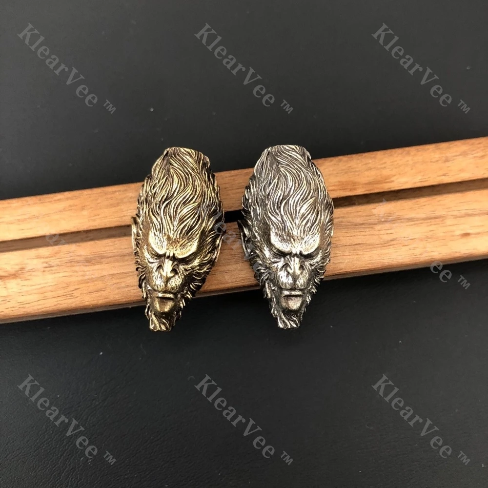 

Латунный персонализированный брелок-обезьянка для EDC-ножей, декоративный подвес для улицы, аксессуар для рюкзака, с веревкой для подвешивания