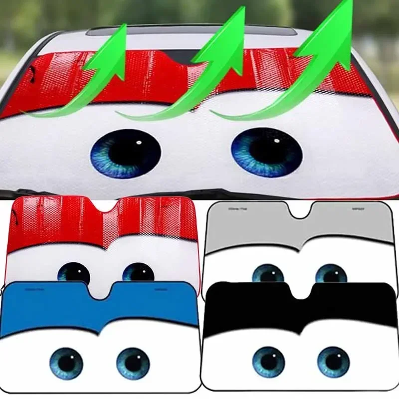 Car Solar Protection 4 Colors Eyes Heated Windshield Sunshade Car Window Windscreen Cover Sun Shade Auto Sun Visor Car-covers