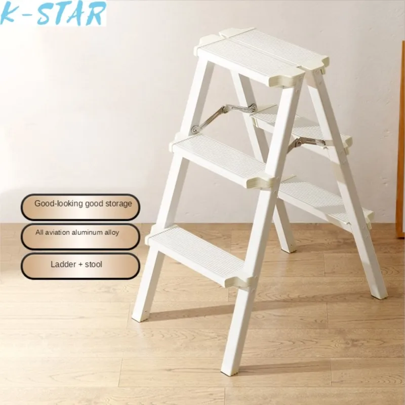 K-star Household Aluminium Alloy Folding Stair Multi-Functional Indoor Stairs Split Head Portable Telescopic Ladder New Hot Sale