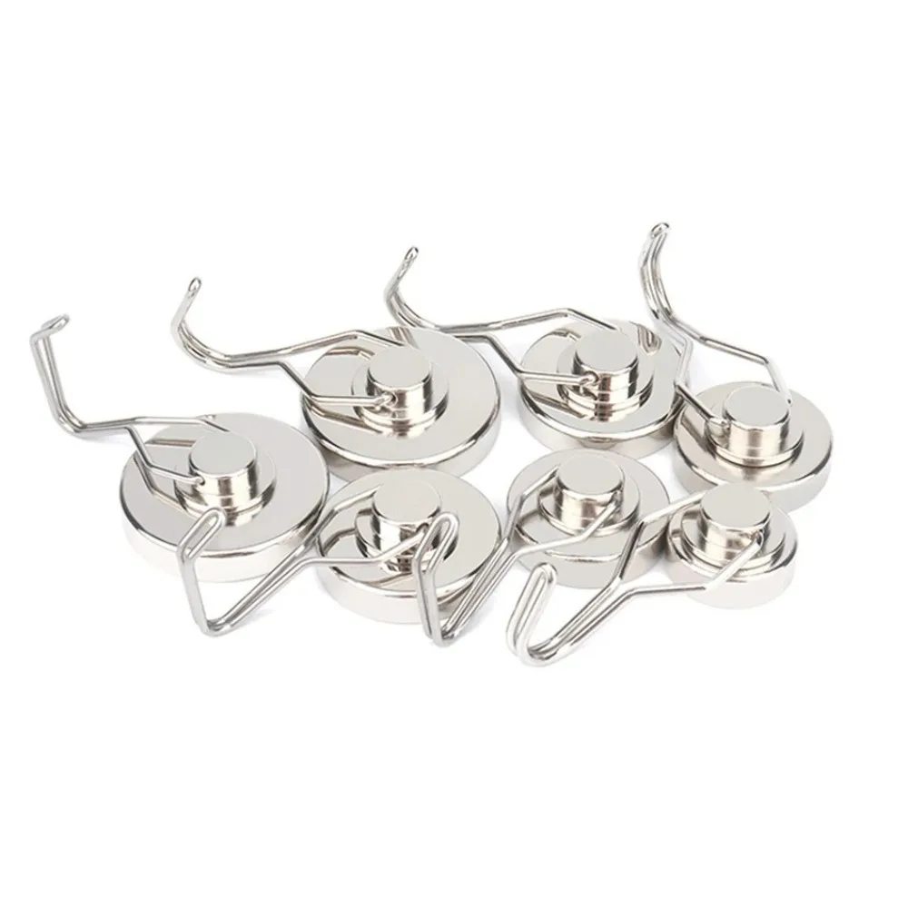 G16-G60 Round Steel Sleeve Hanging Hooks Iron Boron Rotatable Suction Cup Magnetic Hook For Kitchen Garage Storage