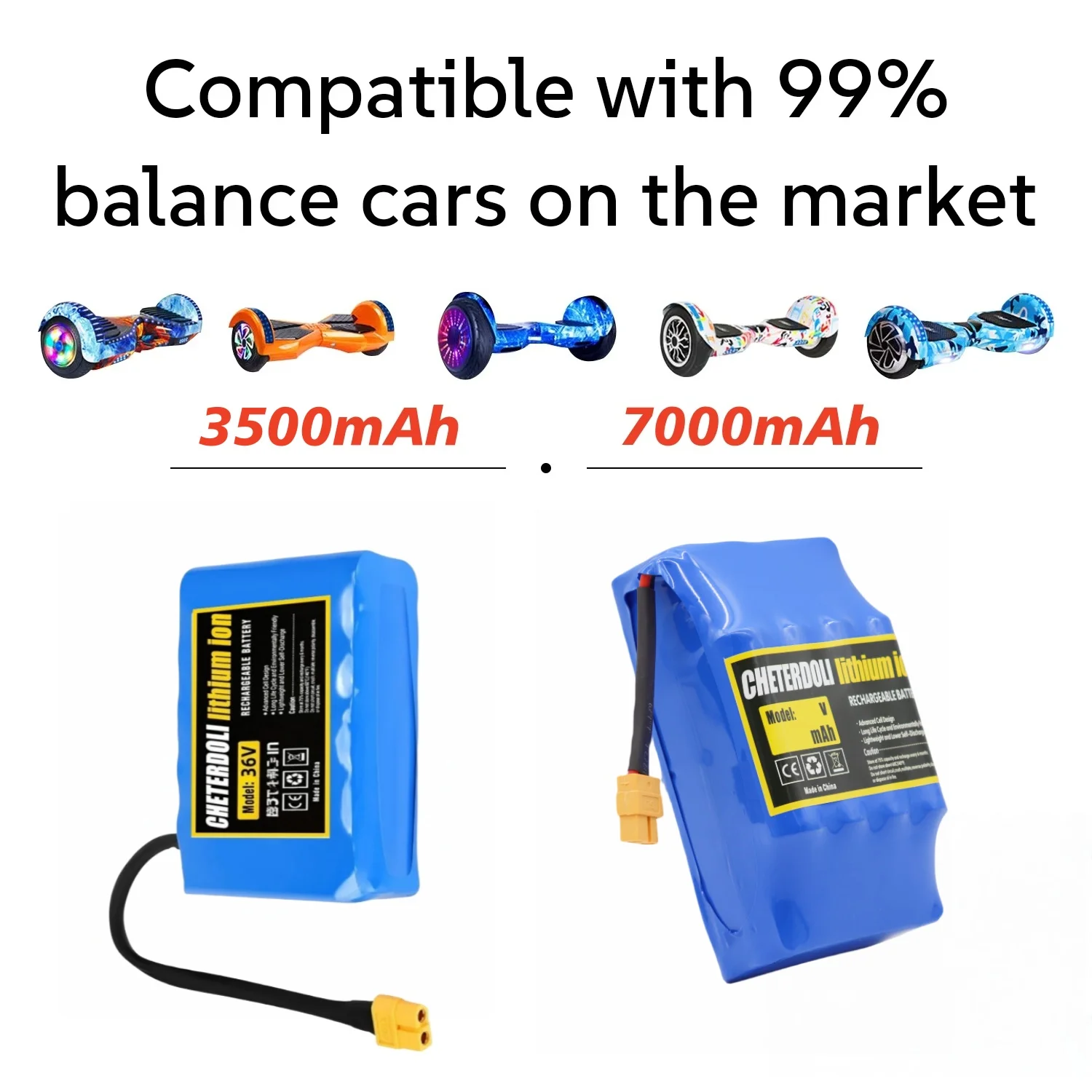 

High-quality 36V 7000mAh 10S2P Rechargeable Lithium-ion Battery for Electric Self-balancing Scooter,HoverBoard and Unicycle
