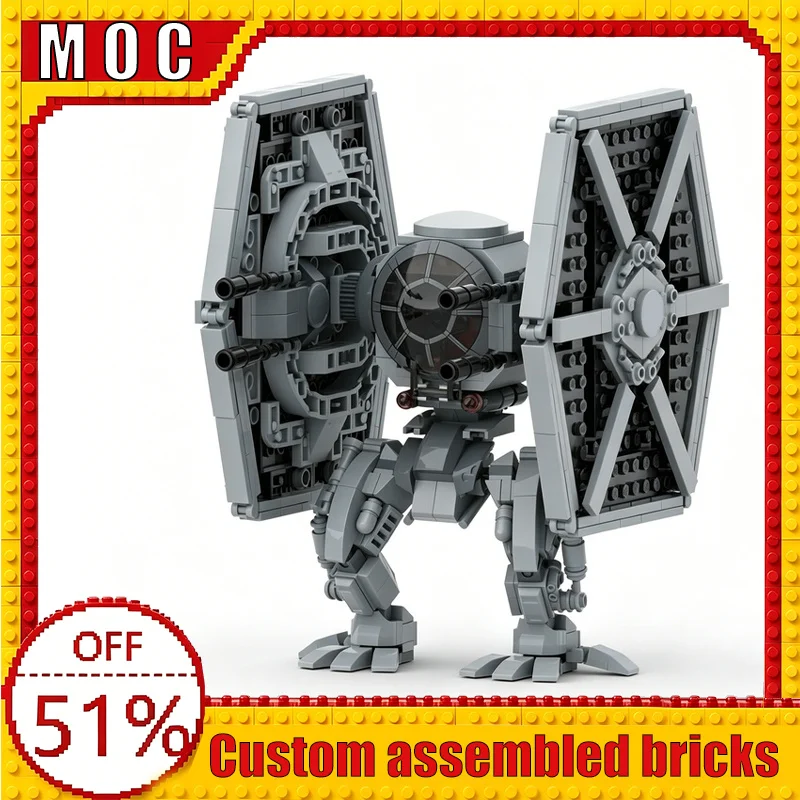 

NEW 542PCS TIE II Sci Fi Fighter Vehicle MOC Model Space Battle Building Blocks DIY Assembly Educational Learning Birthday Gift