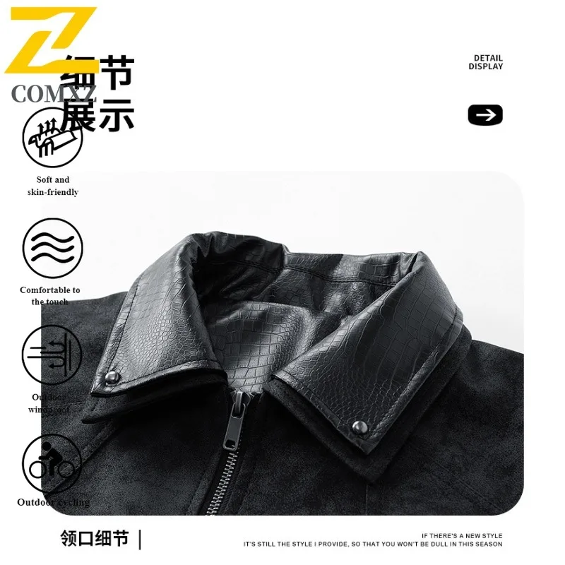 سترة EiAO كلاسيكية للزوجين من الجلد للرجال والنساء متعددة الوظائف معطف منفوخ مقاوم للرياح ومقاوم للماء على طراز البيسبول كبير الحجم #5