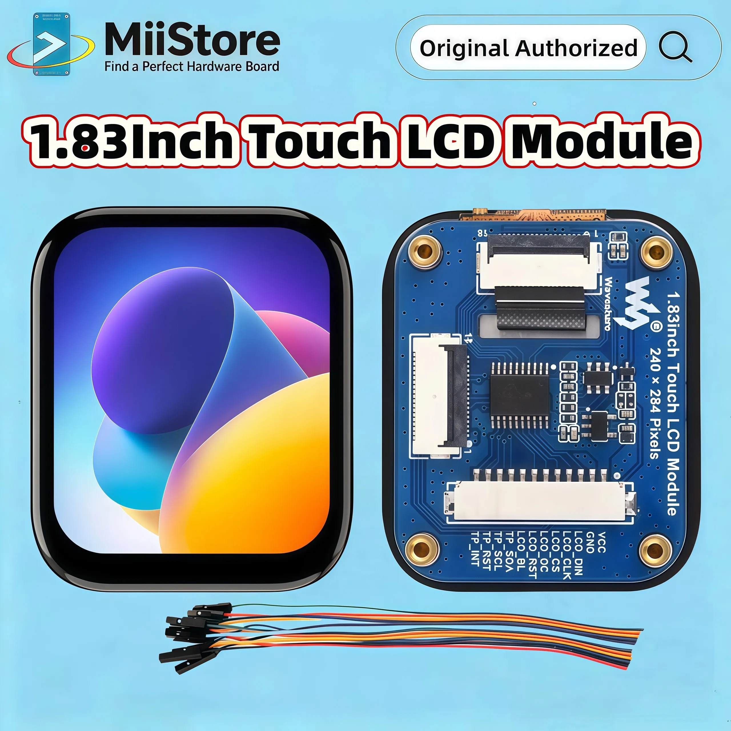 

Waveshare 1.83inch Touch LCD Display Module, Micro LCD Display for Raspberry Pi/ESP32, 240×284, IPS, SPI And I2C 262K Display