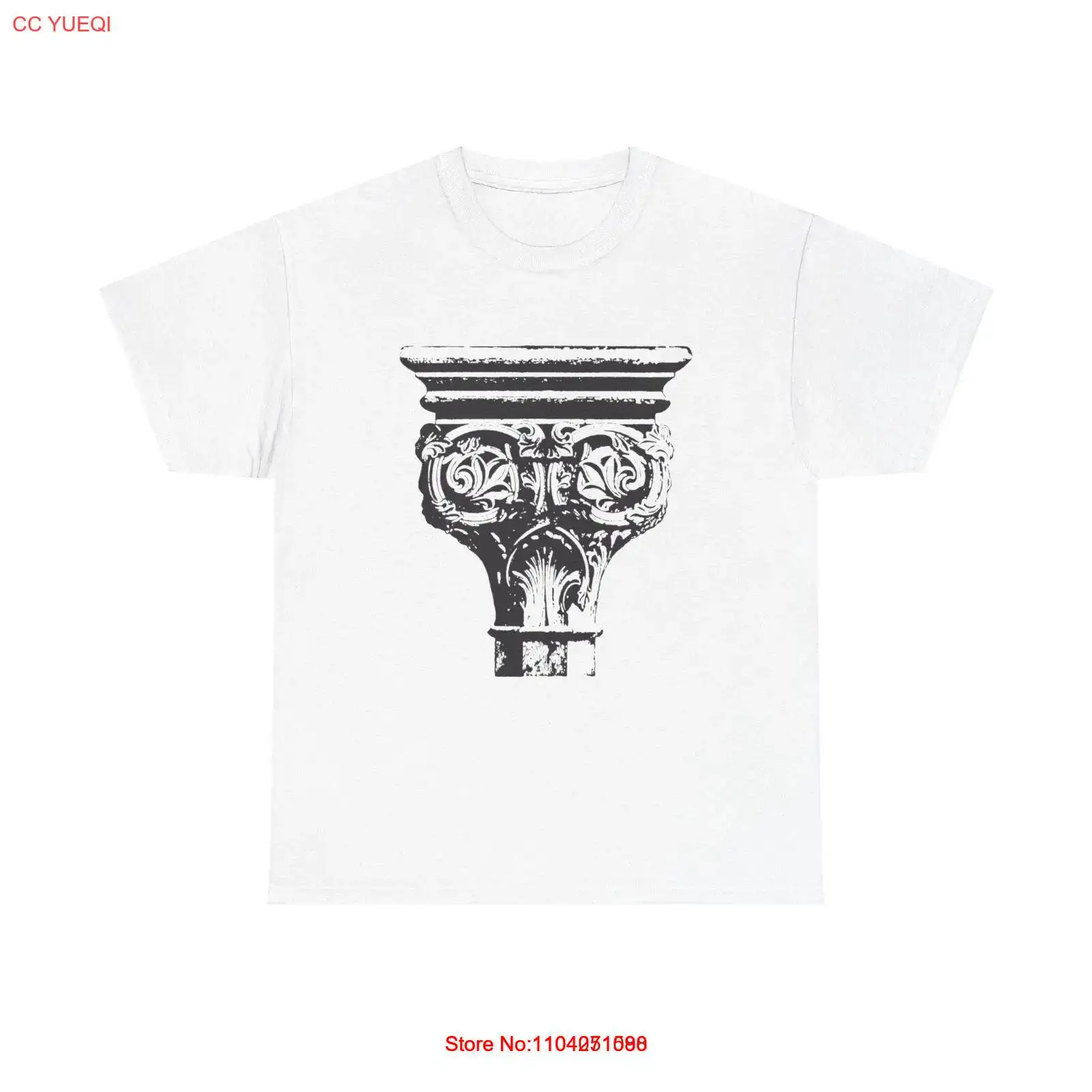 Camiseta vintage com estampa de capital grega do século 12 - corinthian lineblack escuro