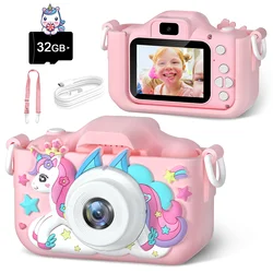 Mini Camera Kids Camera Toys For Boys/Girls, Kids Digital Camera For Toddler With Video, with 32GB SD Card, Best Birthday Gifts