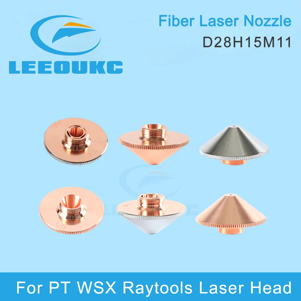 Dysza laserowa LEEOUKC pojedyncza/podwójna warstwa Dia.28mm kaliber 0.8 - 5.0mm dla głowica do cięcia laserowego światłowodowych PT/WSX Raytools