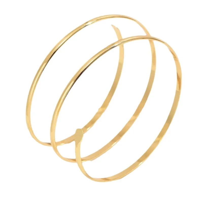 Minimalist Arm Cuff for Women, Flat End Open Bracelet, Elegant Statement Jewelry for Upper Arm