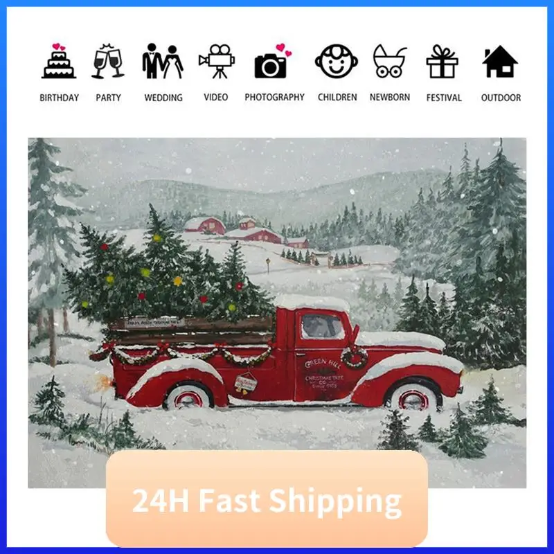 210-x-150cm-スタジオ写真撮影の背景幕-クリスマス-レッド-トラック-パーティー-バナー-子供の家族の写真