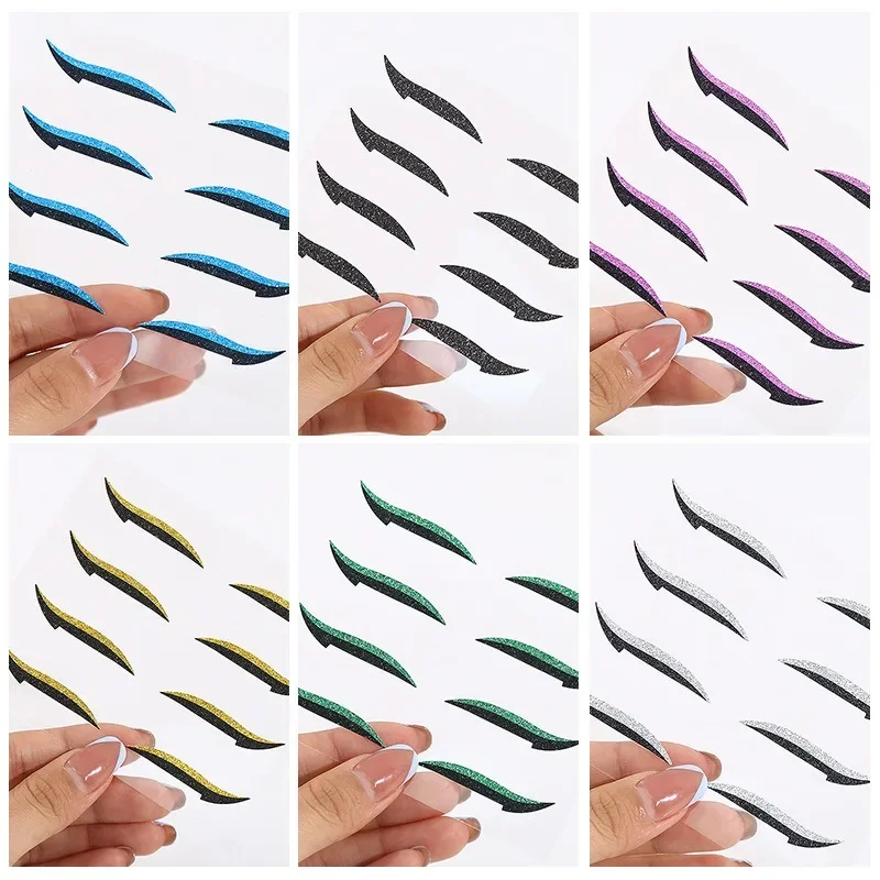 Cat Eye Palpebra Linea Stick Doppia palpebra Adesivo per eyeliner glitter autoadesivo Occhi pigri Adesivo per eyeliner riutilizzabile Strumenti per il trucco