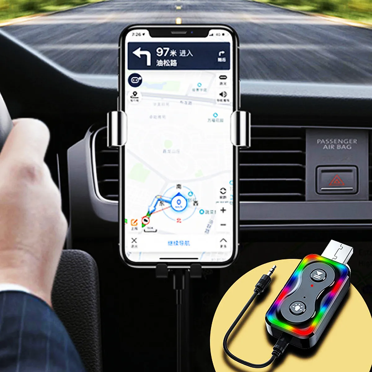 Q1 receptor transmissor 2in1 carro 3.5mm conversor de áudio sem fio música mp3 player adapterbluetooth-compatível para tv carro pc