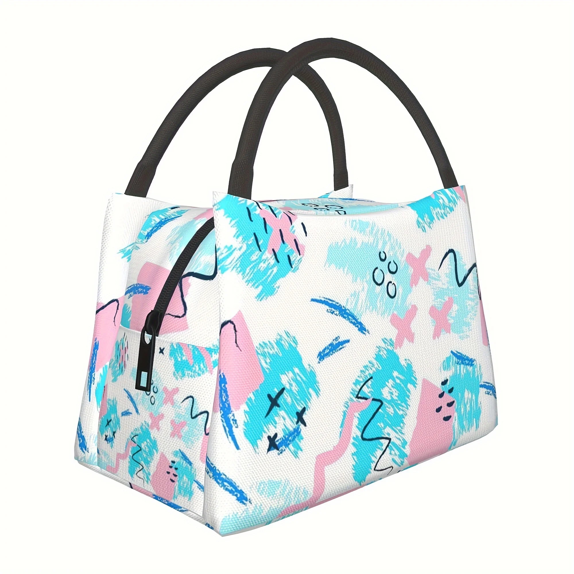 

One Abstract Pattern, Portable Reusable Cooler Bag, Insulated Lunch Bag, Essential for Camping Picnic Beach