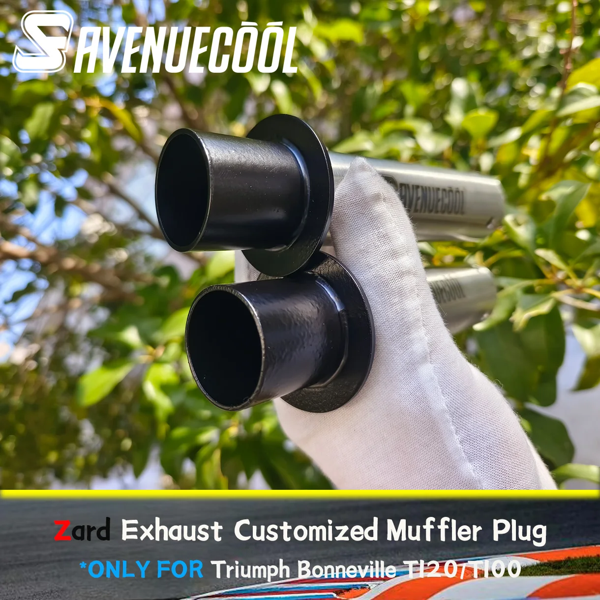 Avenuecool Triumph Bonneville T120/T100 tuyau d'échappement modifié moto bouchon de silencieux en acier inoxydable pièces de rechange modifiées
