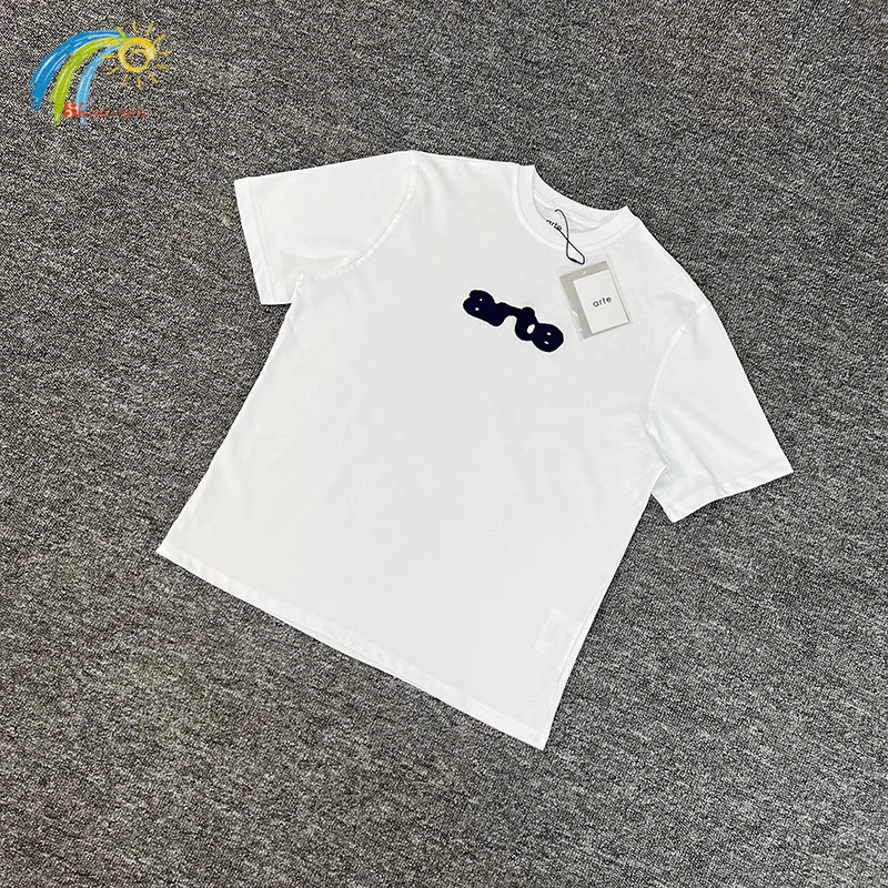 

Men Women Couple Casual Fashion Oversized White T-Shirt High Quality Cotton Tee Tops Classic Arte Blur Embroidery T Shirt