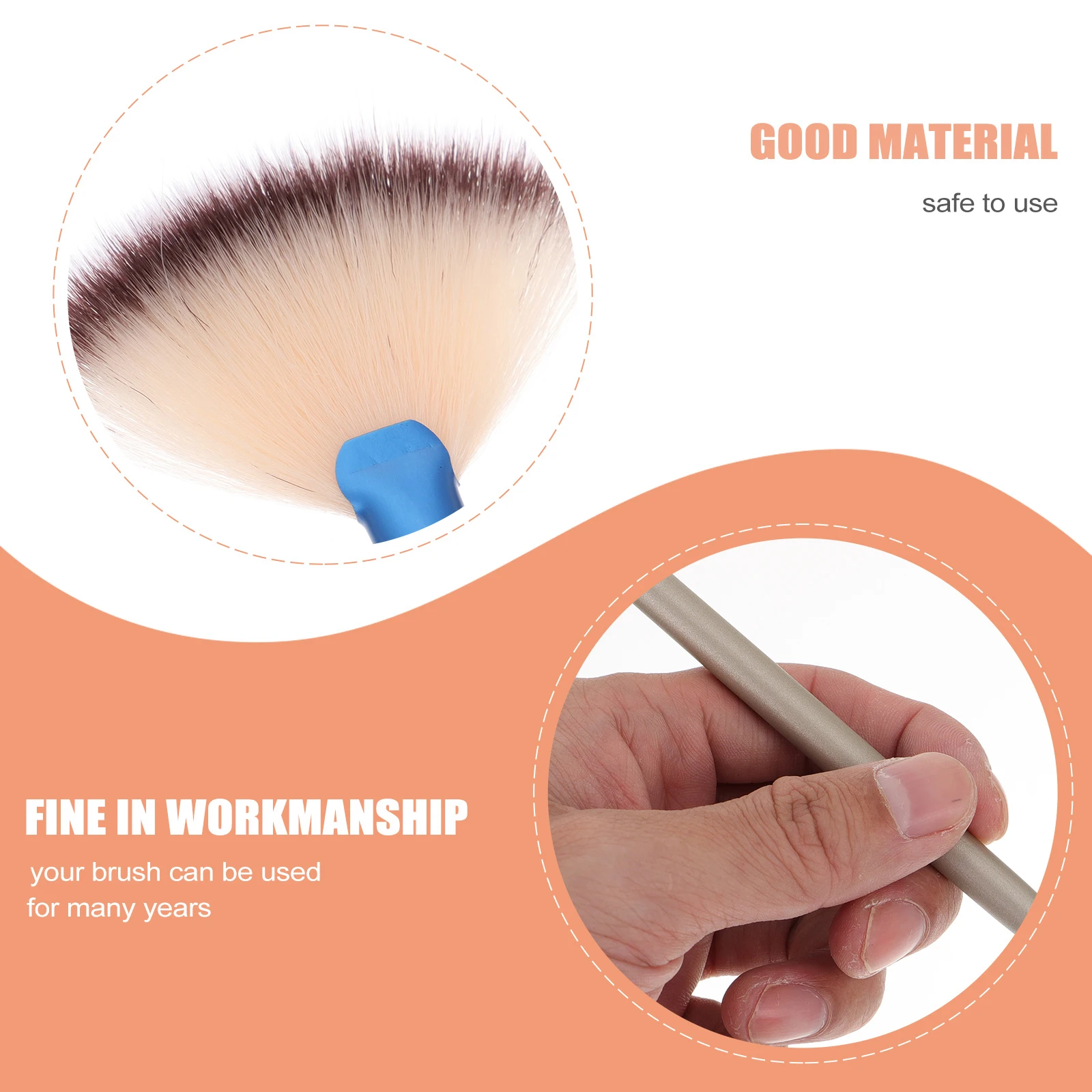 4 Uds. Brochas de maquillaje con forma de abanico, mango de madera, aplicador de mascarilla Facial, herramientas de belleza, amigables con la piel para resaltador y colorete