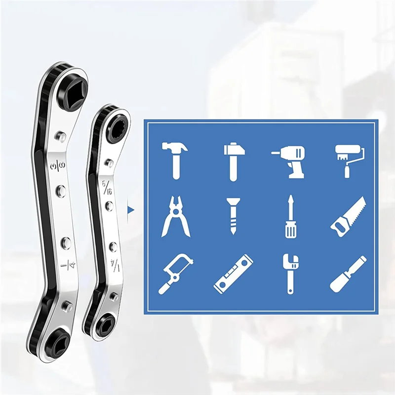 Conjunto de chave de catraca para manutenção de ar condicionado, chave de catraca de 3/8 polegadas a 1/4 polegadas 5/16X1/4 polegadas para manutenção HVAC