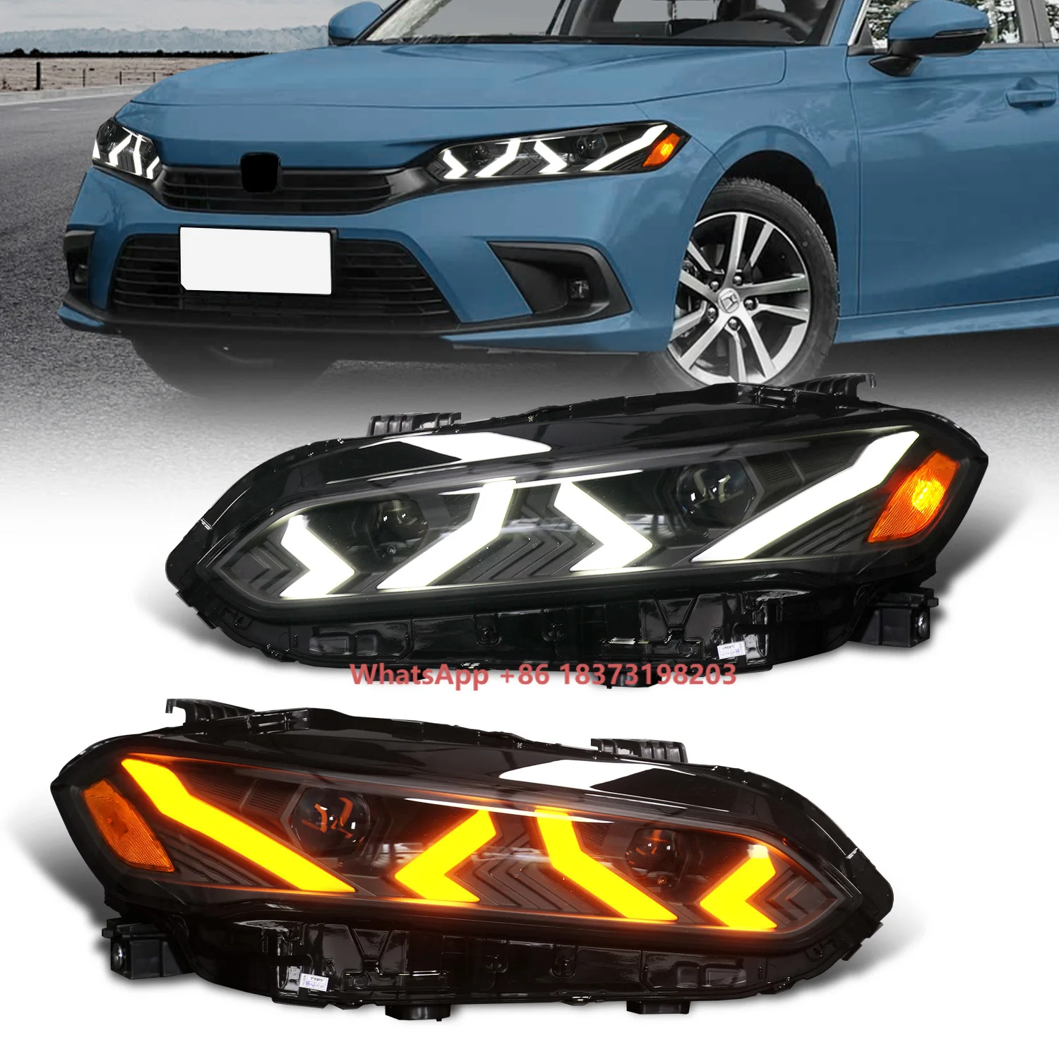 

Archaic Full LED Headlamp for 2022-2025 Headlights 11th Gen Headlight with Sequential LED Head Light
