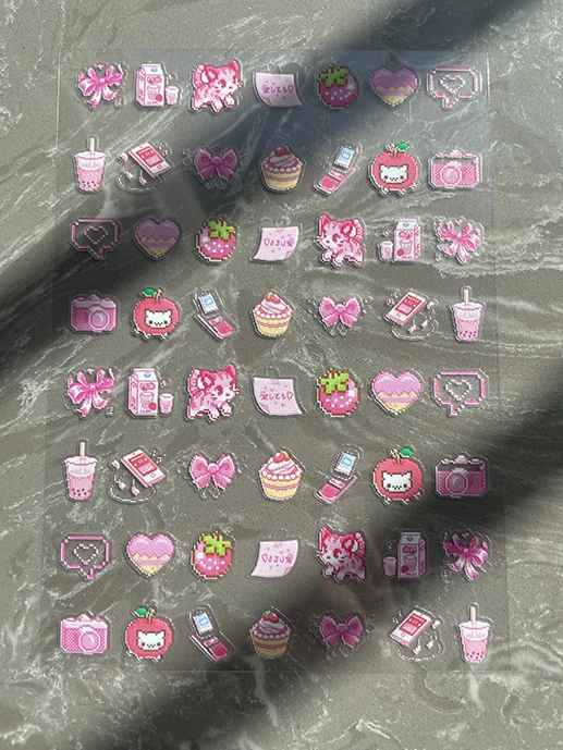 Adesivos de PVC Y2K Mini com Padrões Fofos para Papelaria, Arte de Unhas, Impermeáveis, DIY, para Laptop, Garrafa, Caixa, Capa de Celular, Teclado, Presentes para Amigos