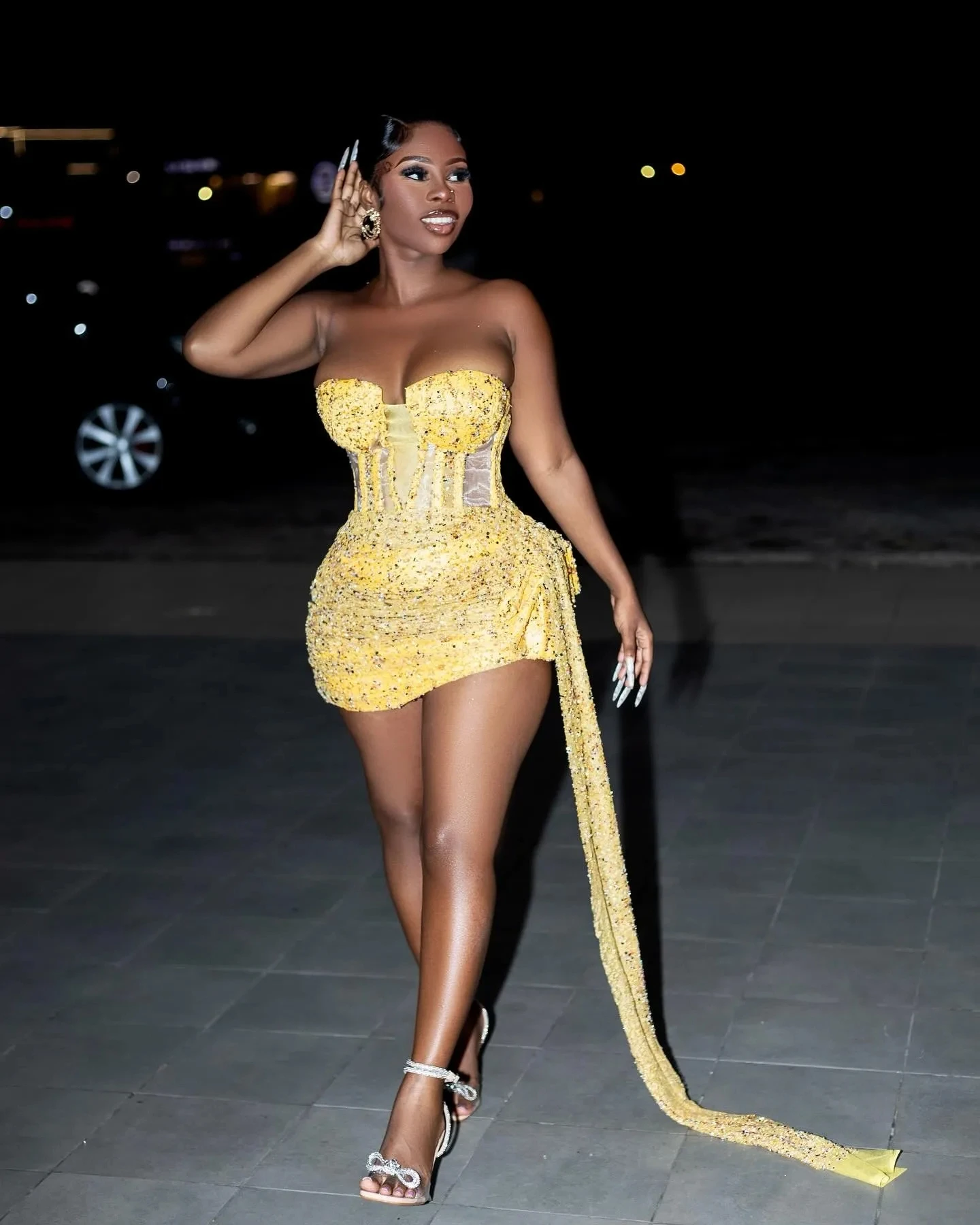 

Индивидуальное 2026, новое мини-короткое женское коктейльное платье с 3D блестками, сексуальное платье без бретелек с открытой спиной, вечернее платье для выпускного вечера в школу