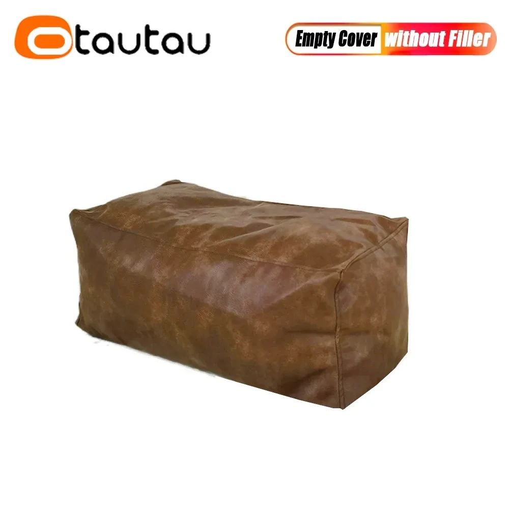 OTAUTAU King Size Retro Kunstleer Zitzakhoes Lounger SF389 【Geen vulmiddel aan de binnenkant! Je moet zelf een vulmiddel kopen!】