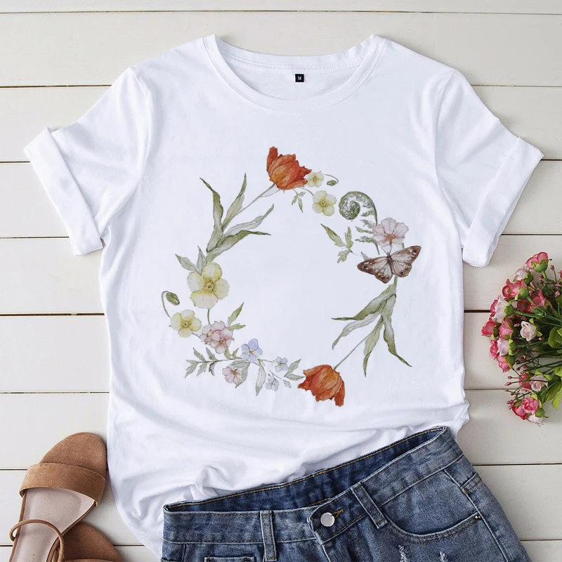 Women Clothes Cartoon Cute Birds Ladies 90s Style Summer Print Fashion Short Sleeve Tshirt Female Tee Top Graphic T-shirt