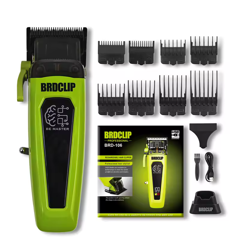 BRDCLIP Professional Electric Hair Clipper BRD 106 Hair Trimmer for Man 7500RPM with Base 5-adjusted DLC Blade Barber Machine - Image 9