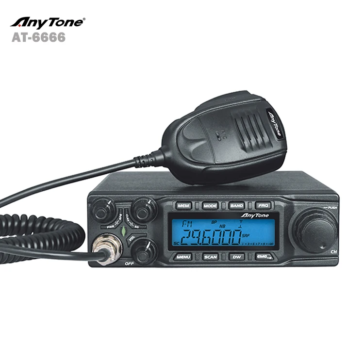 AnyTone AT-6666 10 Meter Radio for Truck with SSB(PEP)/FM/AM/PA Mode High Power Large LCD Displays Two Way Radio