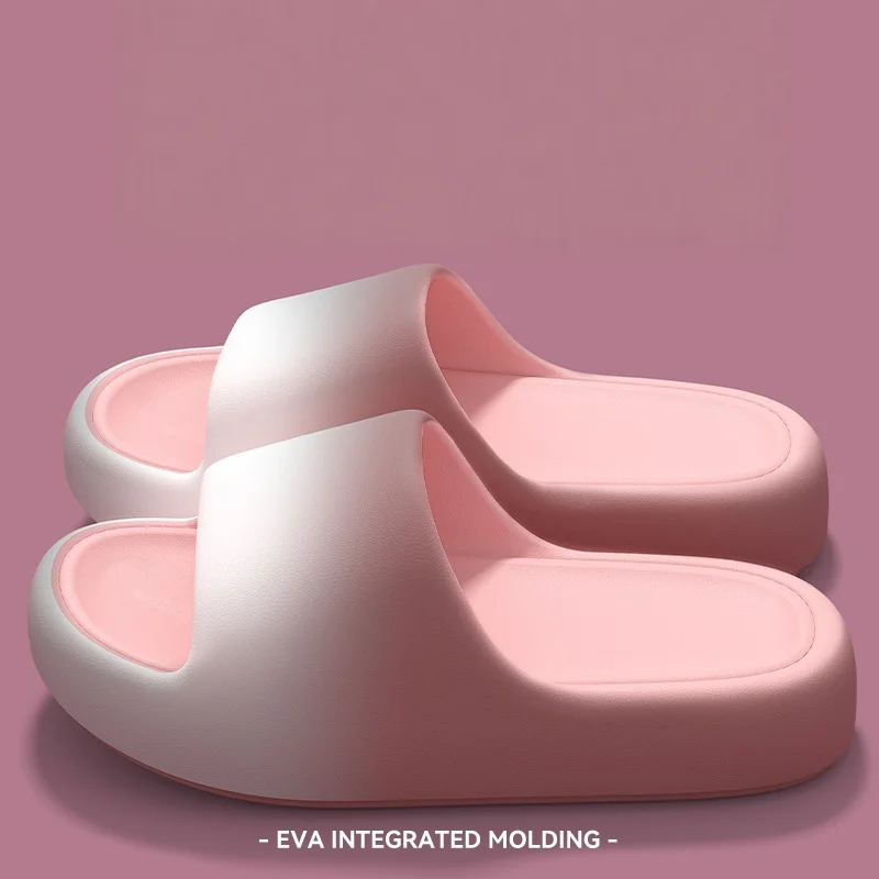 Couple Style Spring and Summer Trendy Gradient Eva Soft Thick-Soled Comfortable and Fashionable Indoor Bathroom Outdoor Casual Versatile Slide Slippers for Men and Women