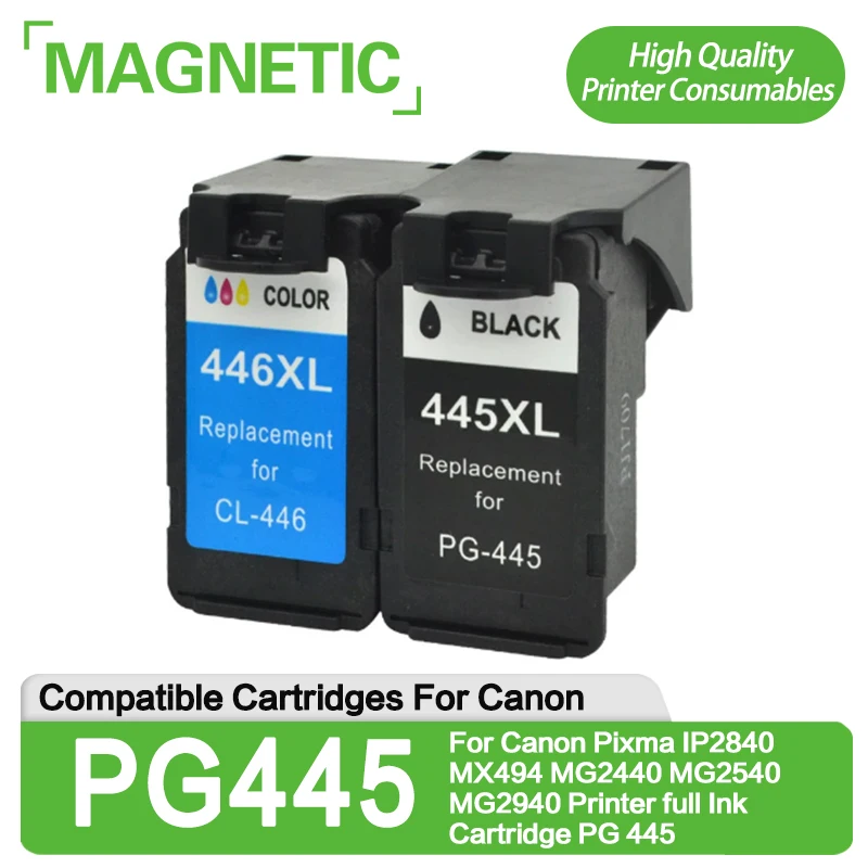 New PG445 PG-445XL CL-446XL Ink Cartridges For Canon Pixma IP2840 MX494 MG2440 MG2540 MG2940 Printer full Ink Cartridge PG 445