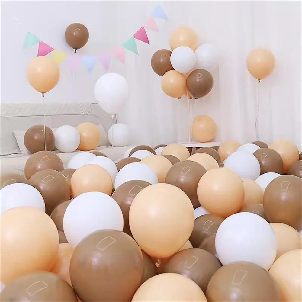 15pcs Cream Brown White Sand Balloons Pink Matte Beige Balloon Arch Wedding Bridal Shower Baby Birthday Party Decor Air Globos