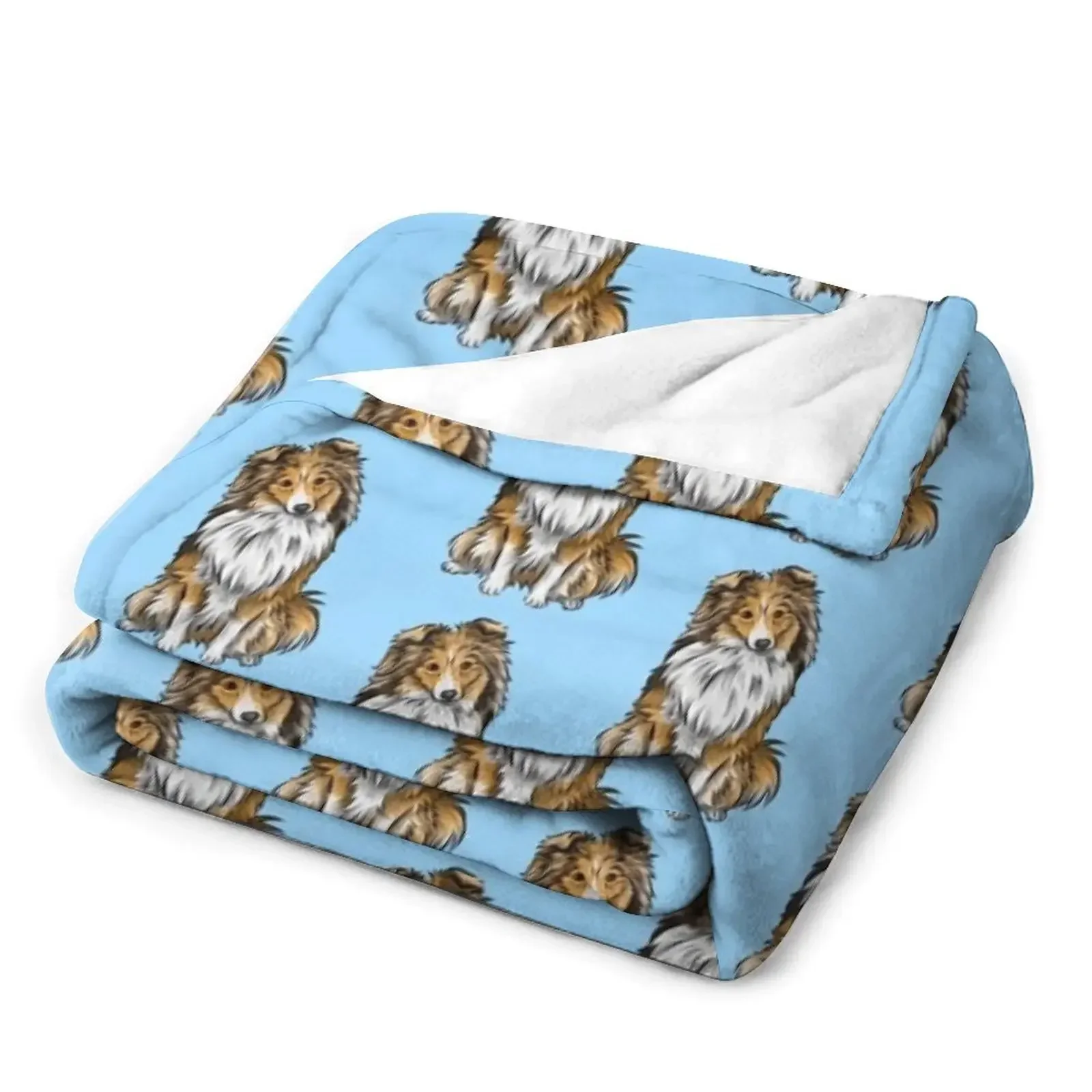 Sheltie Shetland Sheepdog Mahogany Sable Cute Dog Art Throw Blanket warm for winter Warm Thermal Kid'S Blankets image 3