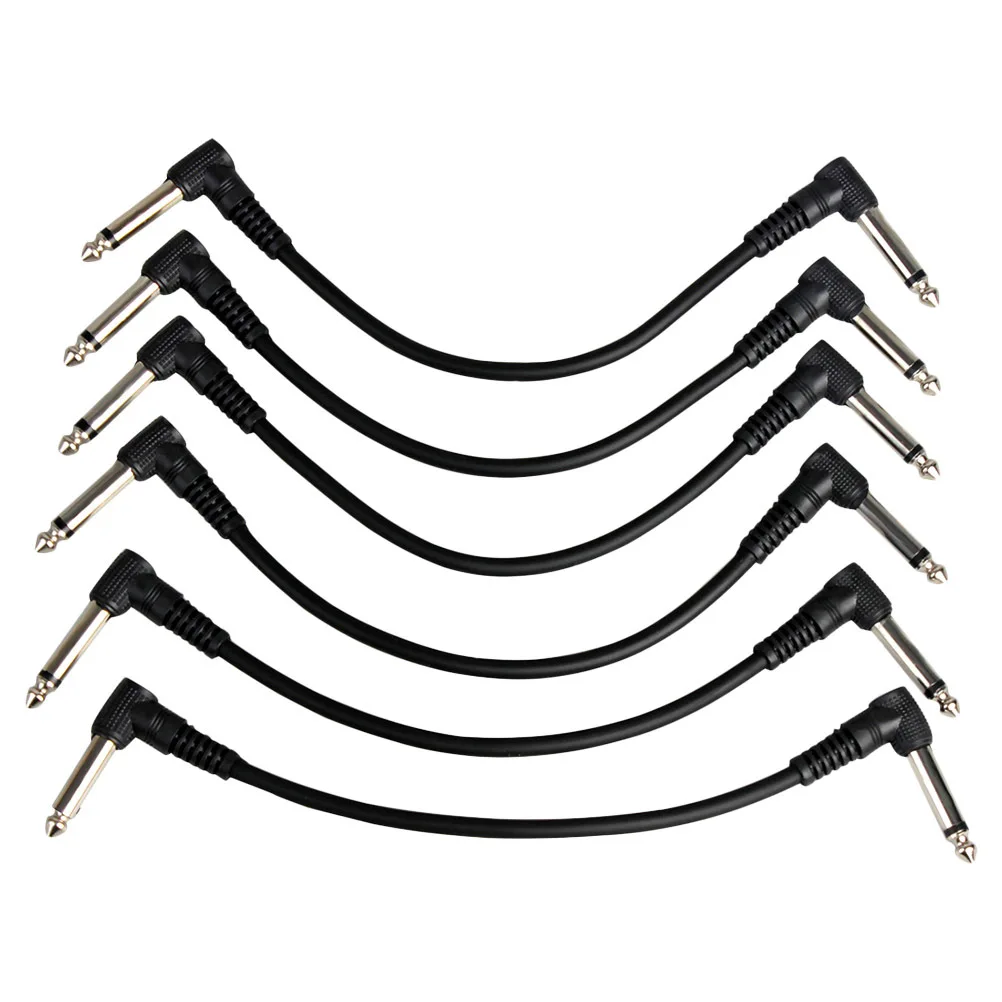 

6pcs Instrument Cables Black Guitar Bass Keyboard Right To Right Connector For Stage Audio Equipment Bass Cable Keyboard Cable