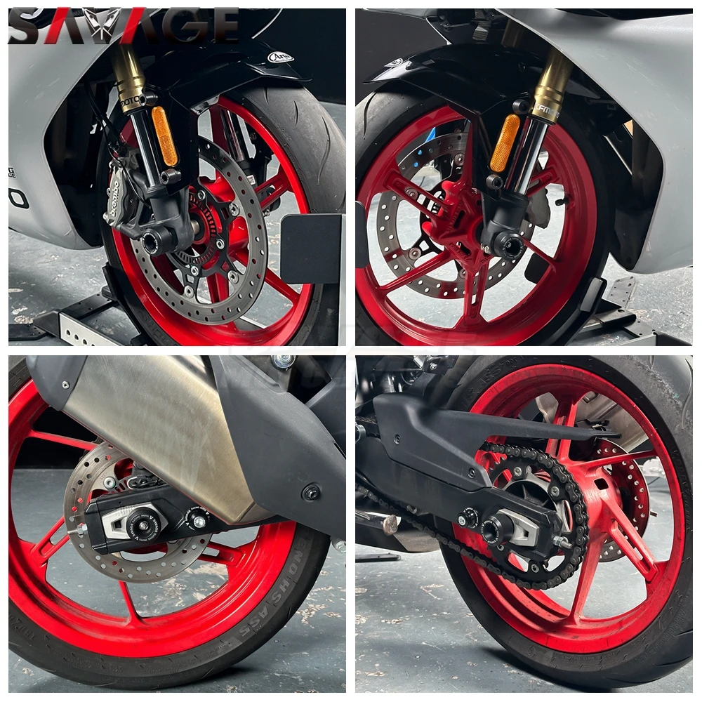 450sr quadro slider crash protector para cfmoto 450ss 450nk motocicleta eixo da roda traseira garfo crash sliders dianteiro fender guarda parafuso