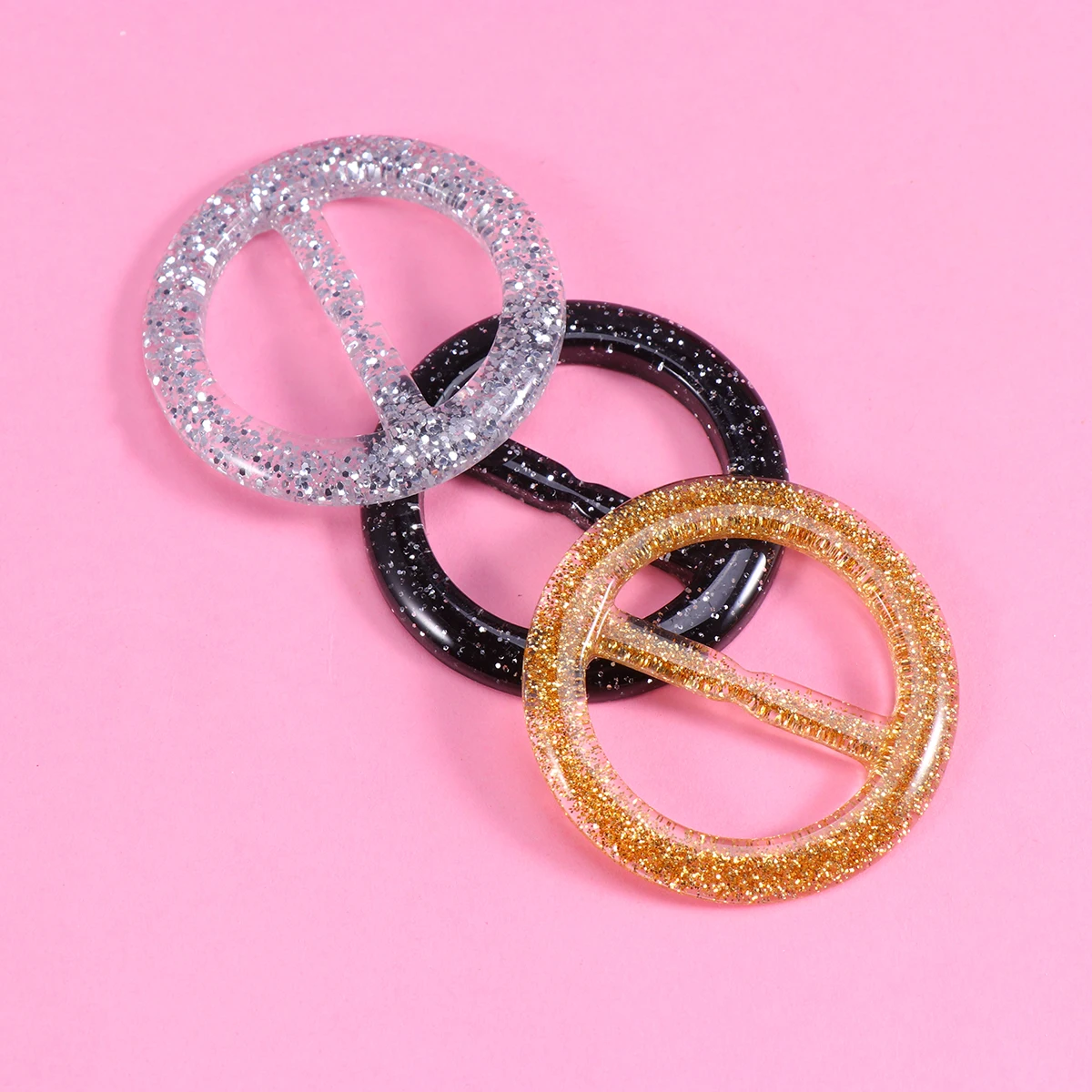 

18pcs Waist Buckle D-Ring Resin Shirt Clips Round Smooth Durable Clothing Accessories For Oversized Tees Scarves T-Shirt Clips