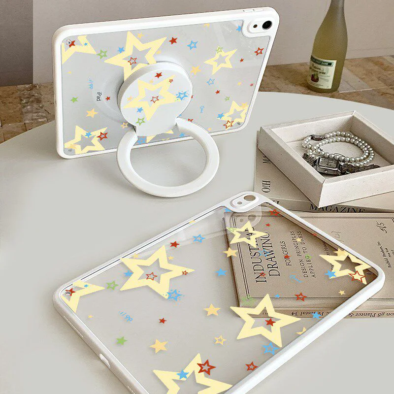 

Новый чехол для планшетов в корейском стиле Ins Stars Polka Dots для iPad Pro 11, 12.9, 13, M4, 9.7, 10.2 (5/6/7/8/9/10/11-го поколений), MINI 6, 7, Air 5, 6, 7