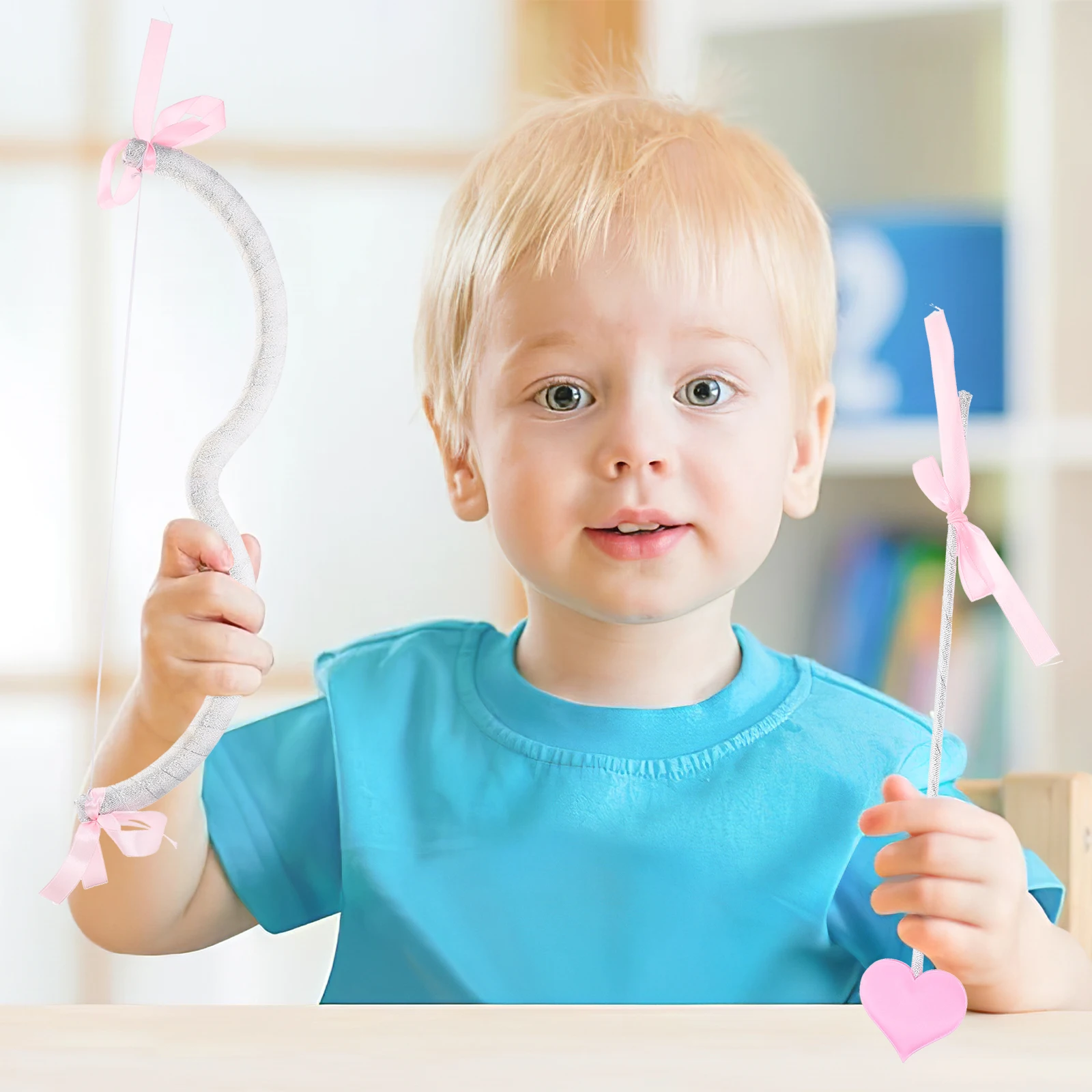 

1 pc Bow Arrow Valentine Cupid Costume Props Silver Valentine Party Supplies Cosplay Costume Accessories Photo Props Decor