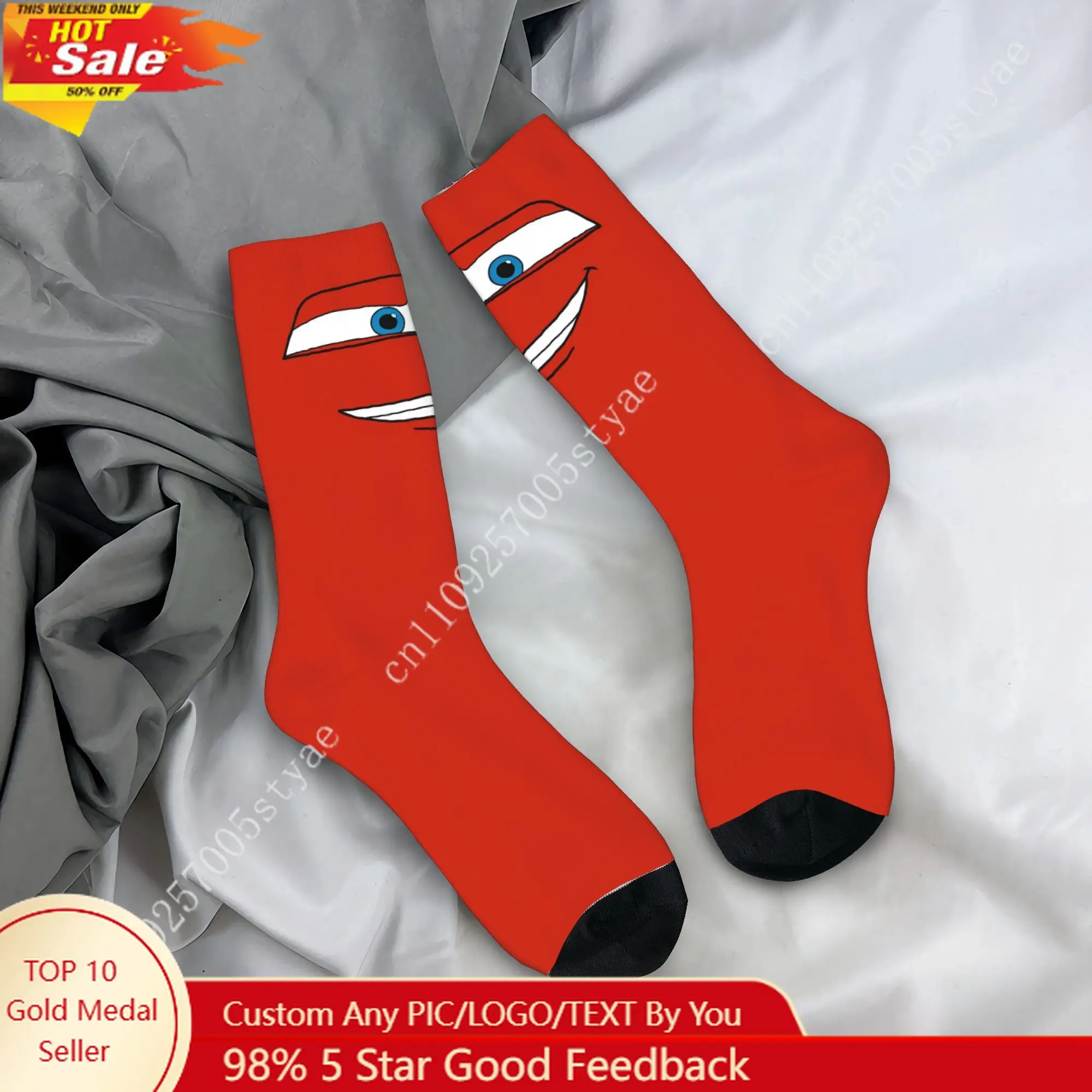 

New Male Men Socks Casual Lightning Mcqueen Sock Polyester Sport Women's Socks Spring Summer Autumn Winter