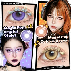 VISUASHOW Magic Pop Green Anime Cosplay Colored Contact Lenses 6 Months Disposal Big Eye Soft Lens Natural Cosmetic For Coser