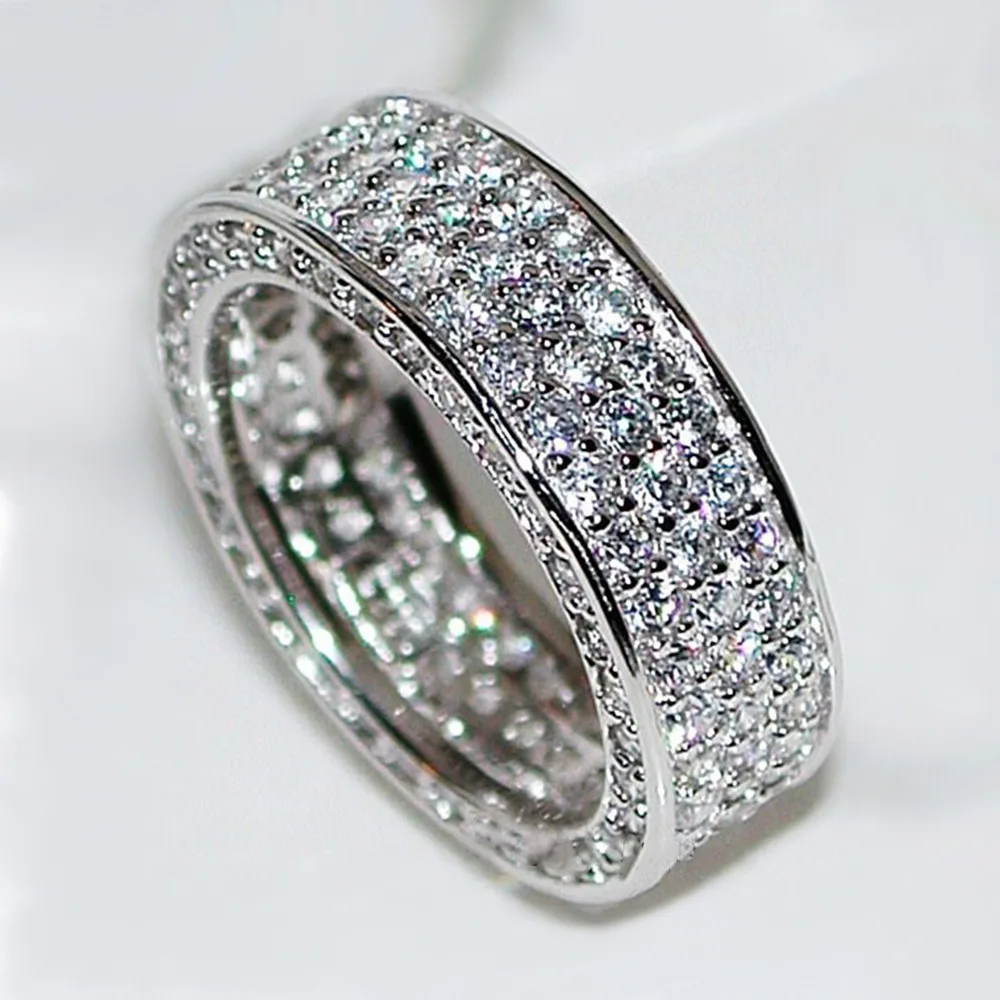 Netizen Temperament Starry  Multiple Rows Full Set with Zircon Rings 925 Sterling Silver for Women