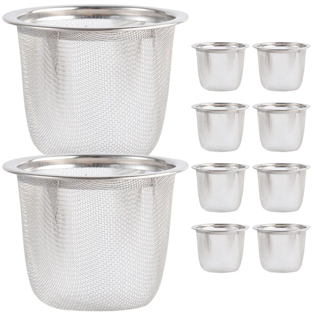 

10 Pcs Teapot Filter Liner Chinese Soup Spoons Strainers for Loose Fine Mesh Infuser Basket Coffee Diffuser Cup Stainless Steel