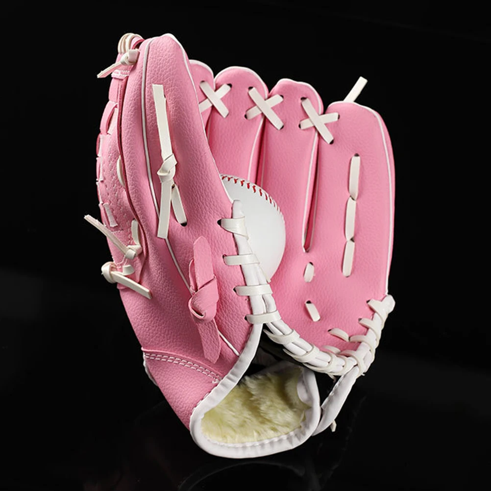 

11.5 Inch Thicken Baseball Gloves For Kids Adults Pink Softball Infield Pitcher Left Hand Glove Reinforced Bottom Durable