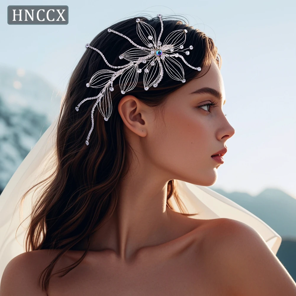 youlapan-ブライダルウェディングヘアバンドダイヤモンドチェーン織り中空花びら絶妙な女性宴会ボールパーティーヘアアクセサリー-hp560